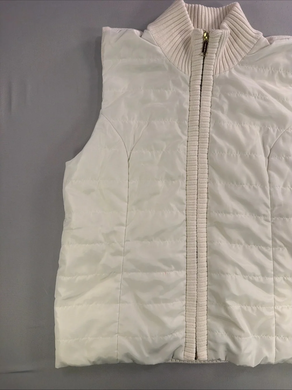Michael Kors Cream Ribbed-Knit Zip Jacket